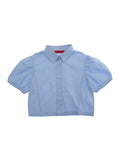 Shirt MX0333MX077MAXC17FMX804 Blue with Long Sleeves and Classic Collar in Cotton for Women Light Blouses