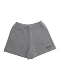 Gray Cotton Shorts with Elastic Waist and Front Lettering Logo for Girls Grey Bermuda