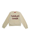 Crewneck Sweatshirt with Front Print in Dirty White for Girls Cotton Sweatshirts