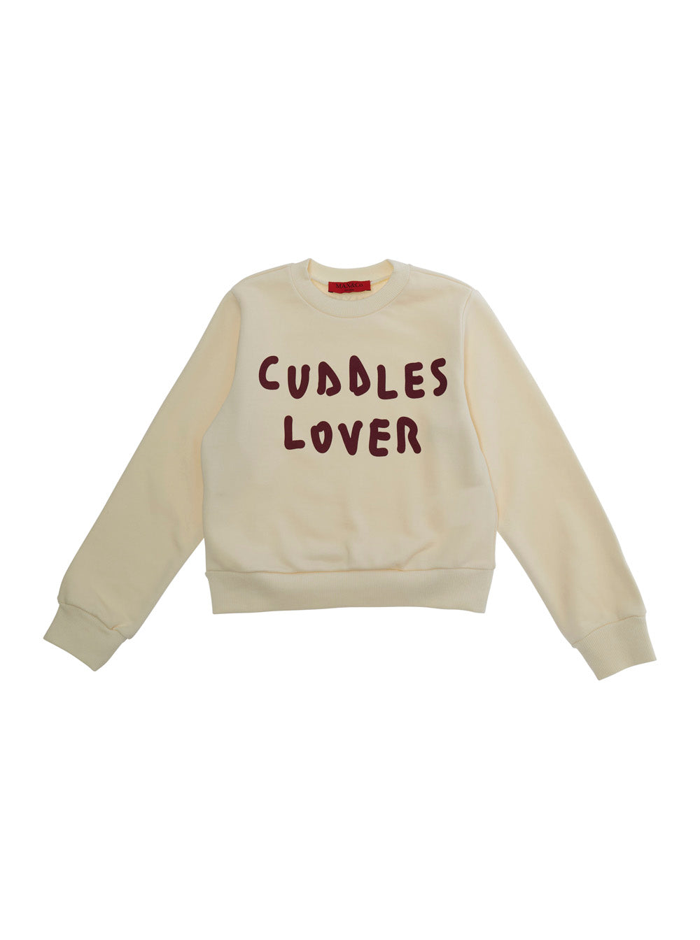 Crewneck Sweatshirt with Front Print in Dirty White for Girls Cotton Sweatshirts