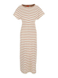 White Dress Abm088v1 With V-Neck And Short Sleeves Cotton For Women