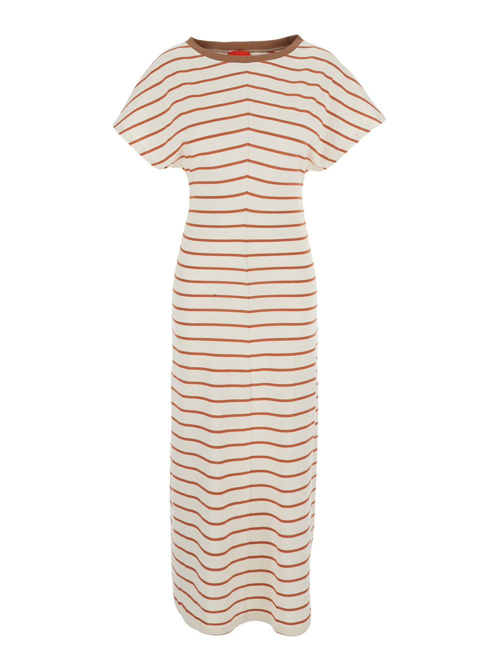 White Dress Abm088v1 With V-Neck And Short Sleeves Cotton For Women