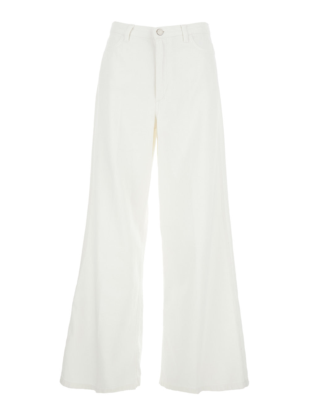 JEANS Bleach Effect with five pockets in blue cotton for Men White