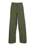 Green Cotton Five-Pocket Jeans