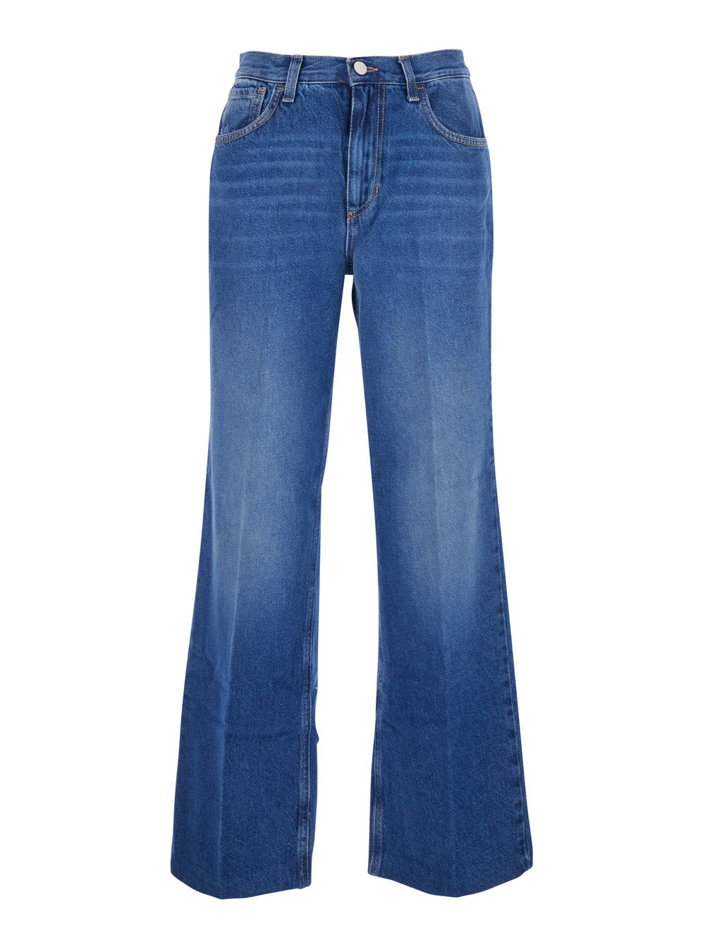 DENIM Bianchi Blue Jeans with Faded Effect in Cotton for Women Light