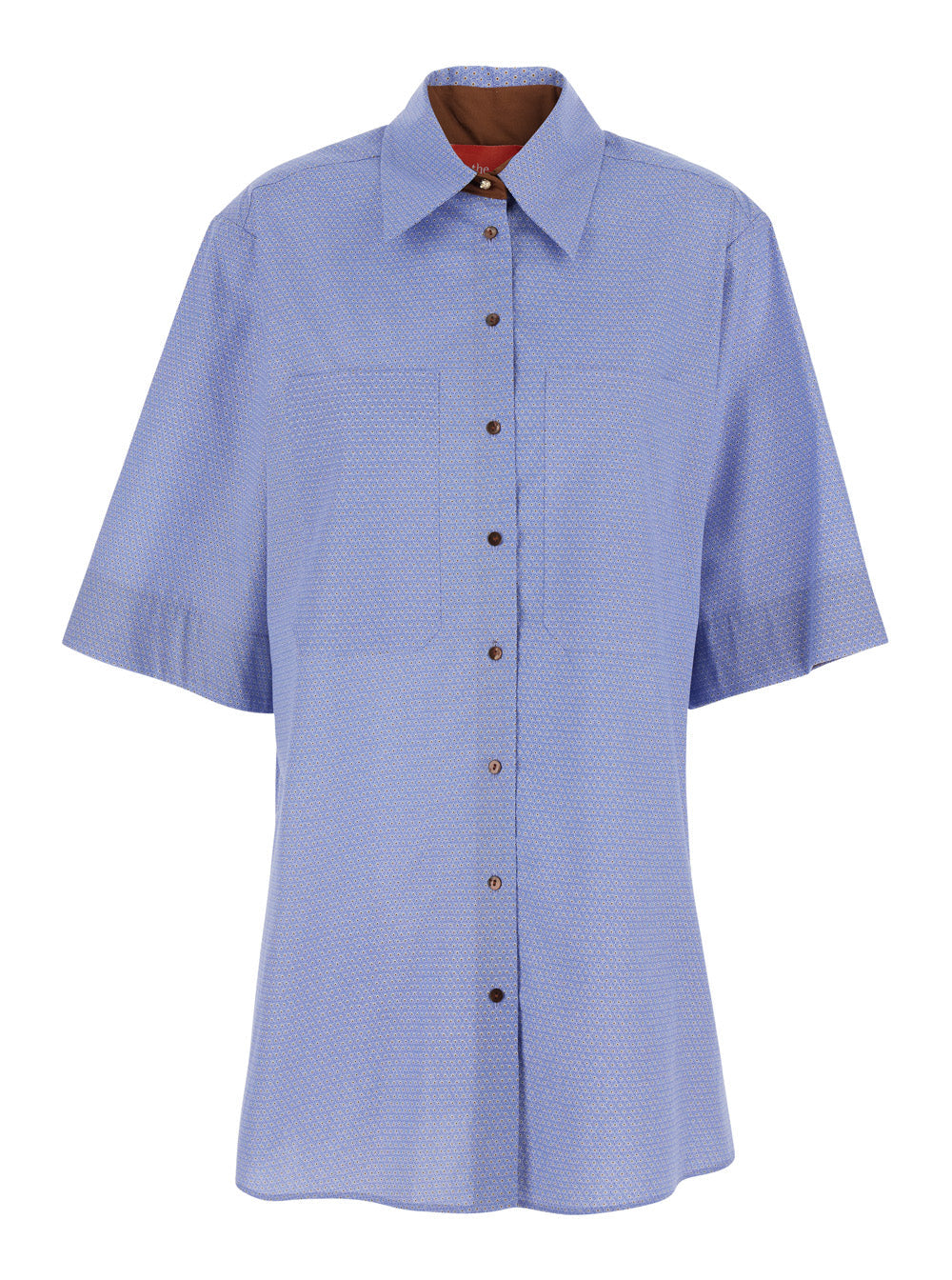 Long Shirt C398v1 Light Blue With Classic Collar And Sleeves Cotton For Women Blouses