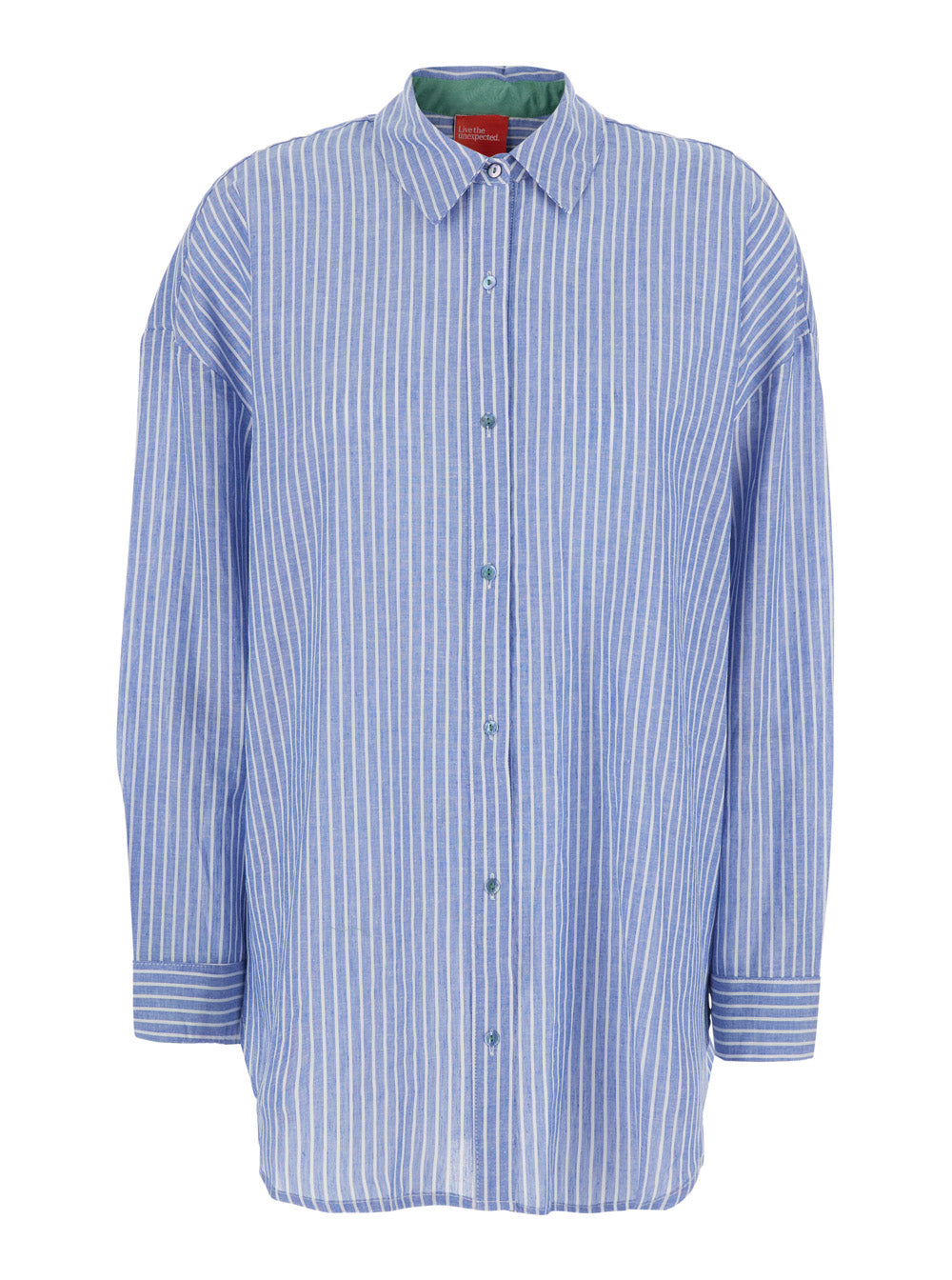 Long Sleeve Shirt Merci With Collar And Blue Buttons For Women Light Blouses