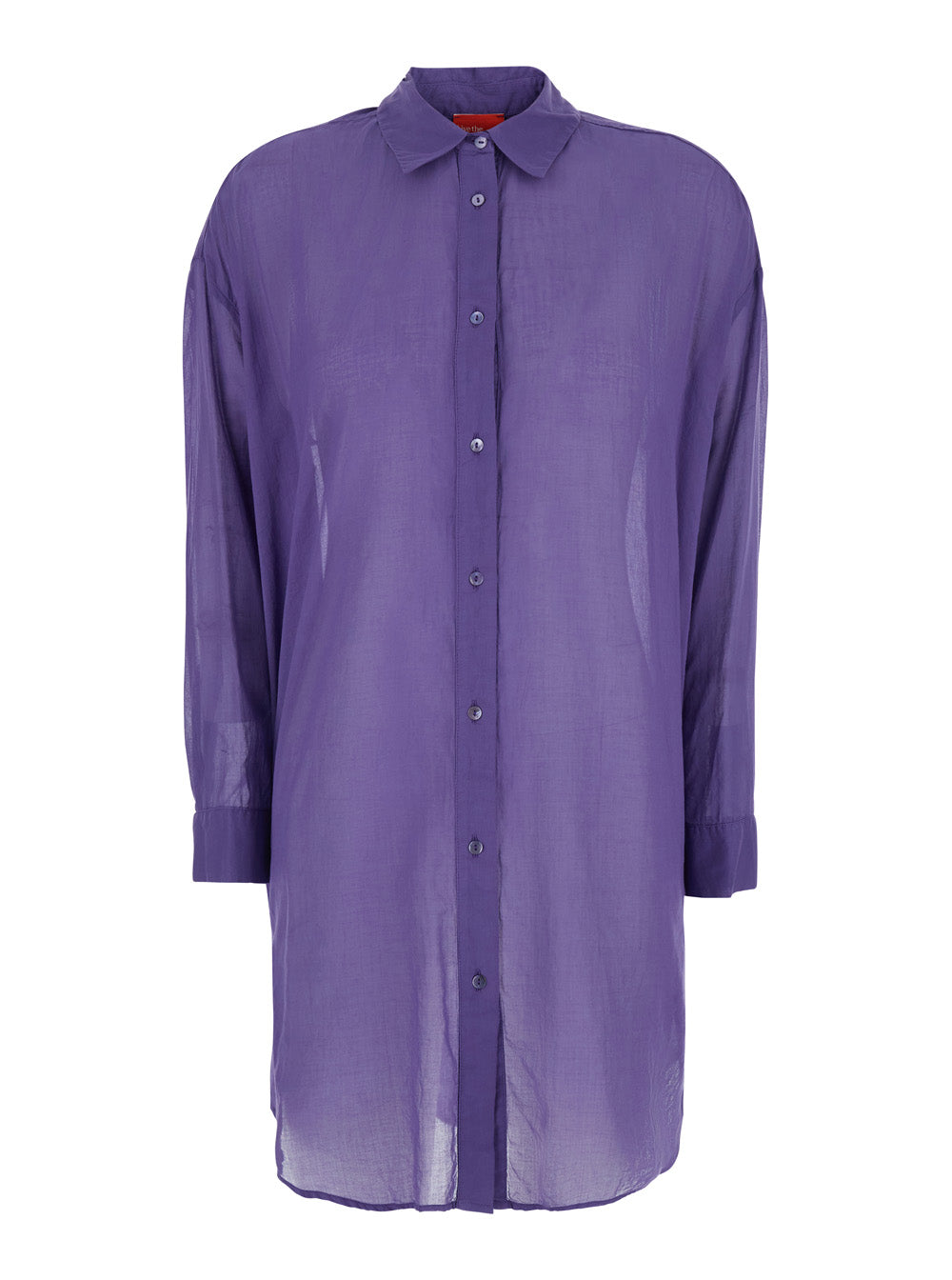 Long Shirt C400violet With Collar Purple Viscose For Women Violet And Blouses