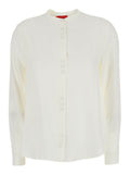 Shirt Cam030pcoconut White With Traditional Collar And Long Sleeves Cotton For Women Blouses