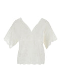 WHITE MERCI BLOUSE with V-Neck and Long Sleeves in Cotton for Women Shirts Blouses