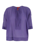 Purple Blouse With V-Neck And Long Sleeves Viscose For Women Violet Shirts Blouses