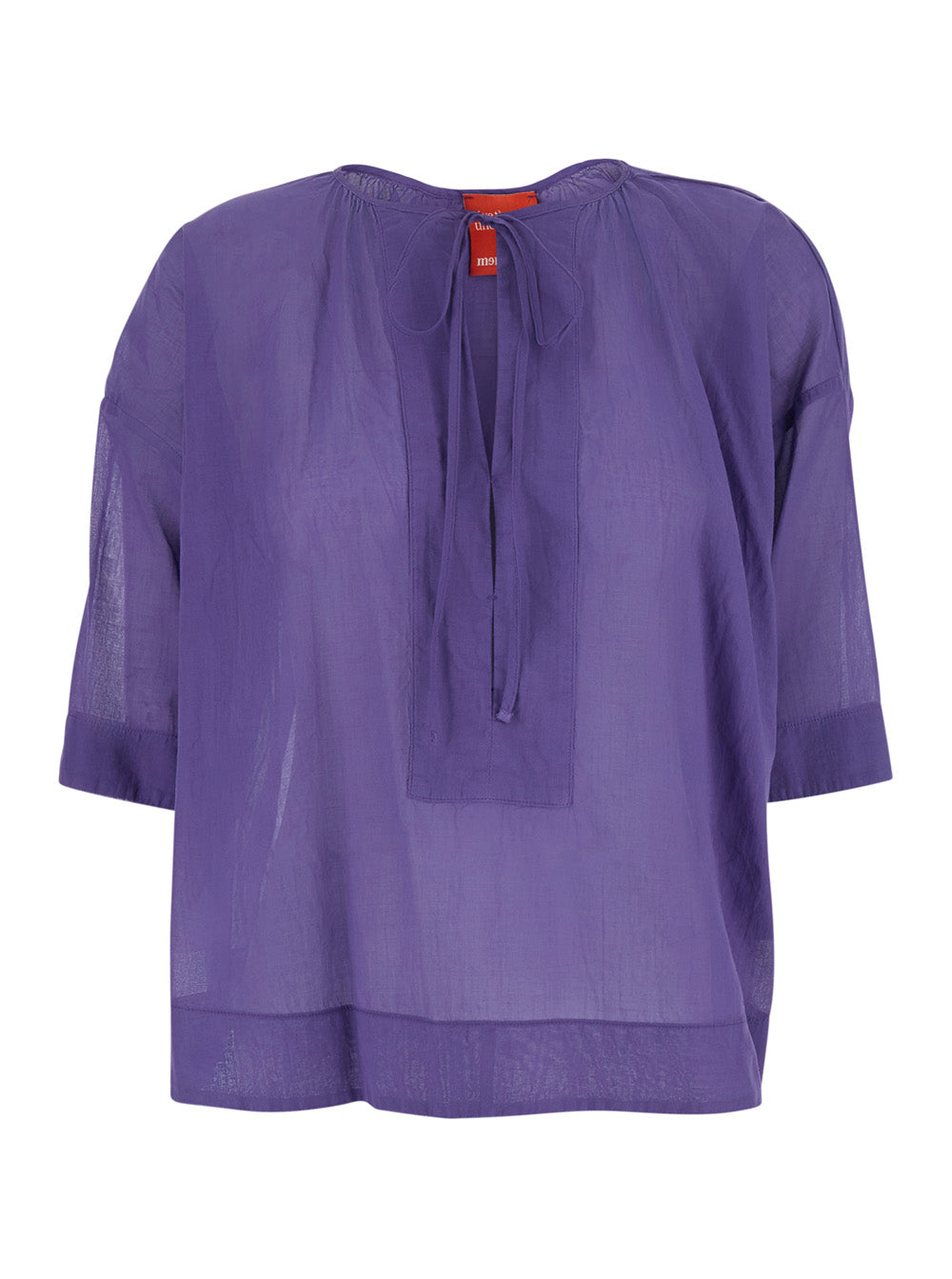 Purple Blouse With V-Neck And Long Sleeves Viscose For Women Violet Shirts Blouses