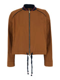 Bomber G389rust Jacket With Front Zip Closure And Tech Fabric Pockets Brown Women
