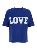 Blue T-Shirt With Round Neck In Cotton For Women Blu Tshirts And Polo Shirts