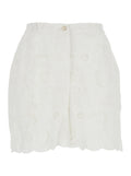 WHITE BERMUDA with Front Pockets and Button Closure for Men Shorts