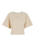 Sweater Merci White With Long Sleeves And Round Neck In Cotton For Women Sweatshirts