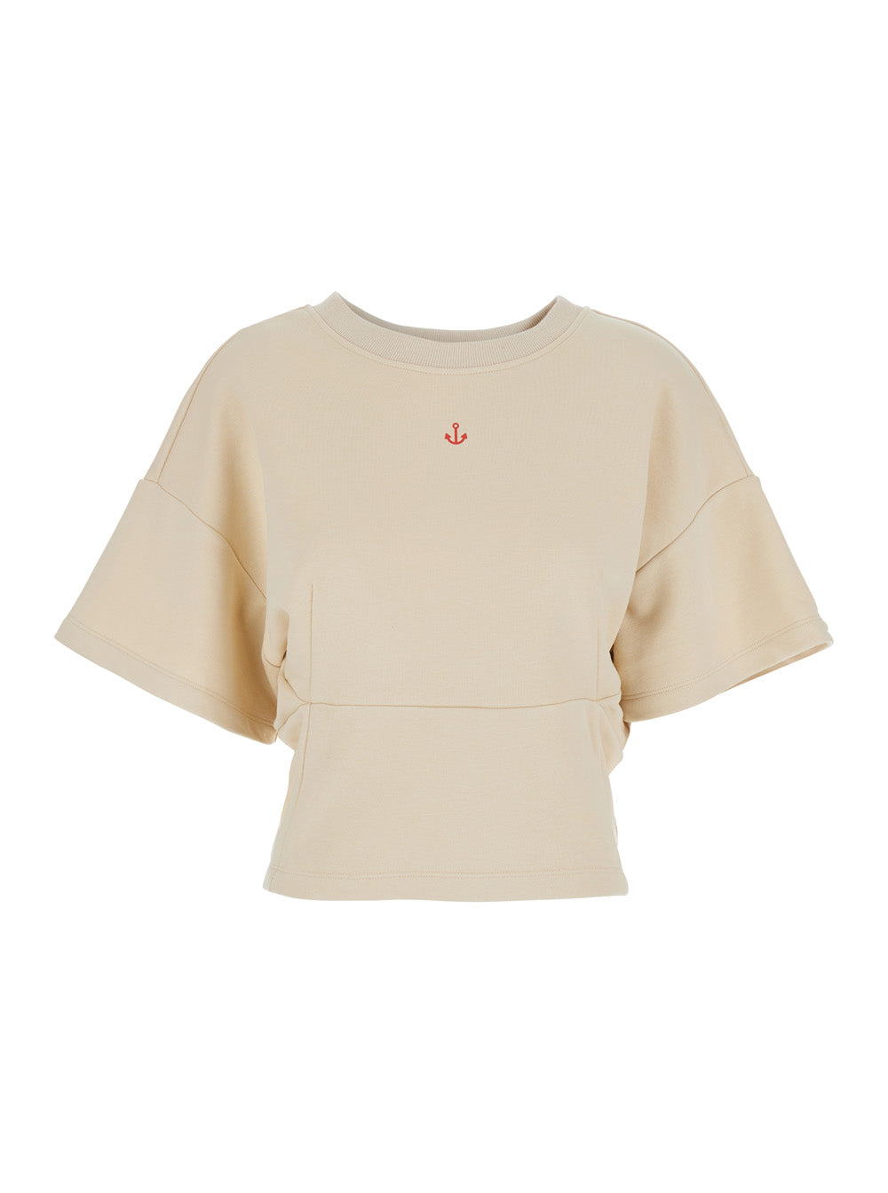 Sweater Merci White With Long Sleeves And Round Neck In Cotton For Women Sweatshirts