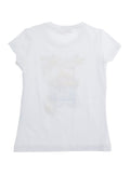 White T-Shirt 11G62472010099 with Round Neck and Short Sleeves in Cotton for Women Elastane Tshirts Polo Shirts