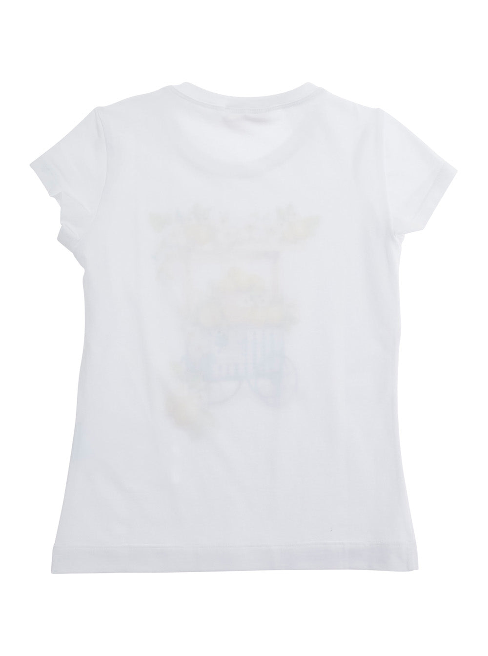White T-Shirt 11G62472010099 with Round Neck and Short Sleeves in Cotton for Women Elastane Tshirts Polo Shirts