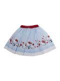 Flared Skirt With Hello Kitty Prints Multicolor Cotton For Girls