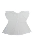 Crew Neck Top with Heart Detail on Front in White Fabric for Girls Polyester Tops