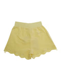 Yellow Shorts with Elastic Waist and Lettering Logo on the Back in Cotton for Girls Polyester Elastane Bermuda