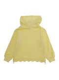 Yellow Hoodie with Fixed Hood and Logo on Sleeve for Girls Cotton Polyester Elastane Sweatshirts