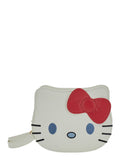 Hello Kitty Crossbody Bag with Silhouette and Adjustable Strap in White Tech Fabric for Girls Polyurethane