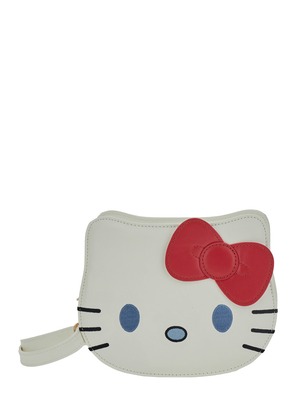 Hello Kitty Crossbody Bag with Silhouette and Adjustable Strap in White Tech Fabric for Girls Polyurethane