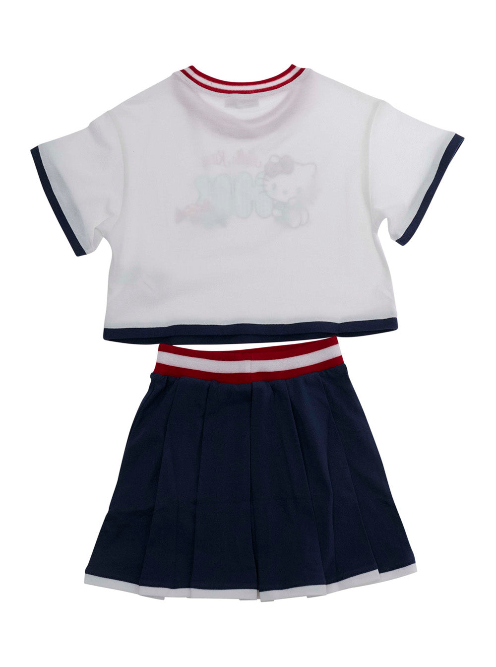 Hello Kitty Multicolor Cotton Top and Skirt Set for Girls Suits