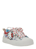 Low Top Hello Kitty Sneakers With Patch And All-Over Decoration White Leather For Girls - IT 32