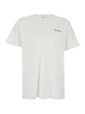 White Cotton Crew Neck T-shirt with Front and Back Logo for Men Tshirts Polo Shirts