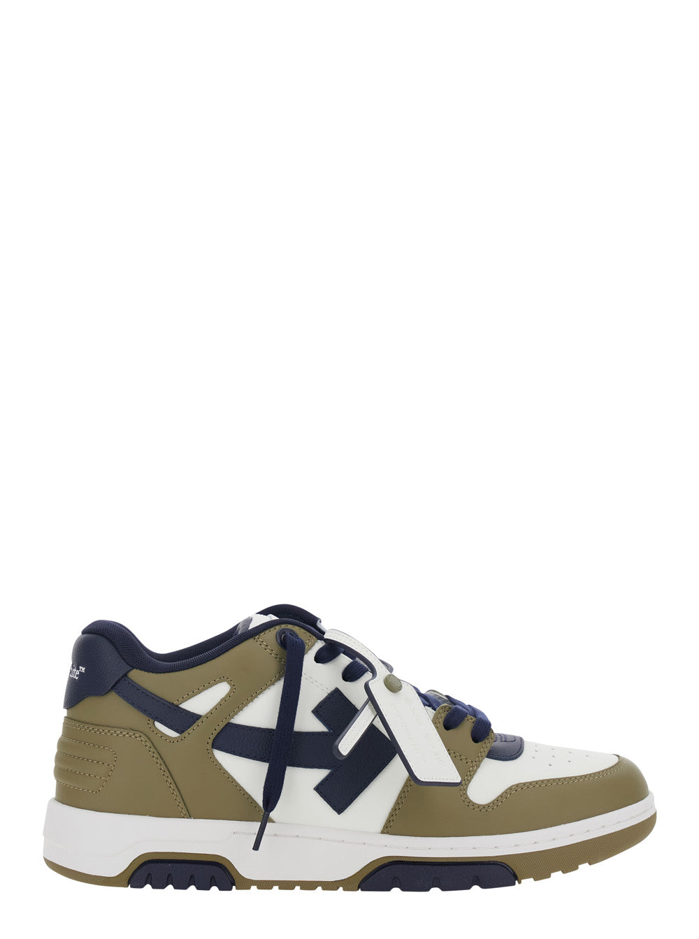Sneakers OUT OF OFFICE Green with Rubber Sole in Leather for Men Calf