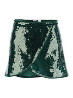 Marylin Green Skirt With Mesh Details And Flared Hem Tech Fabric For Women