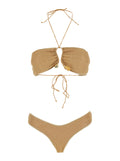 Bikini LUMIERE STONES BANDEAU SET with Shimmering Metallic Details for Women Beachwear