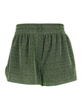 Lumiere Green Shorts with Elastic Waist Detail in Tech Fabric for Women And Bermuda