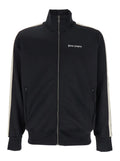 Mens Black Classic Logo Sweatshirt with Printed on Front in Tech Fabric Polyester Sweatshirts