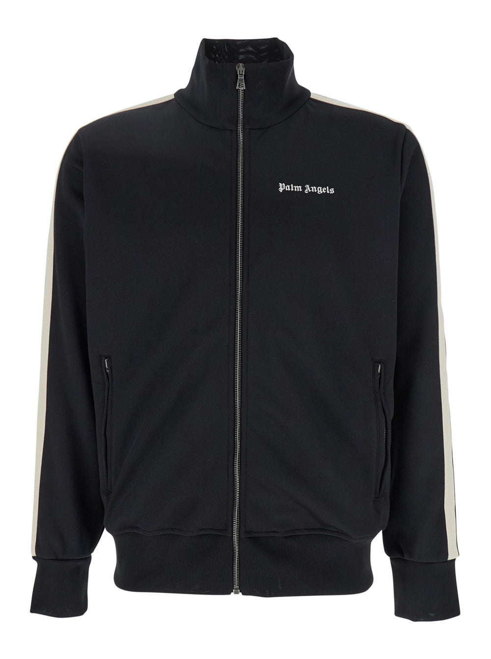 Mens Black Classic Logo Sweatshirt with Printed on Front in Tech Fabric Polyester Sweatshirts
