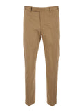 Mens Beige COASX0Z00FWDNU680130 Pants with Belt Loops and Welt Pockets on the Back Cotton Elastane Trousers