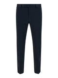 Mens Blue Slim Fit Pants in Cotton Blend Blu Elastane Trousers