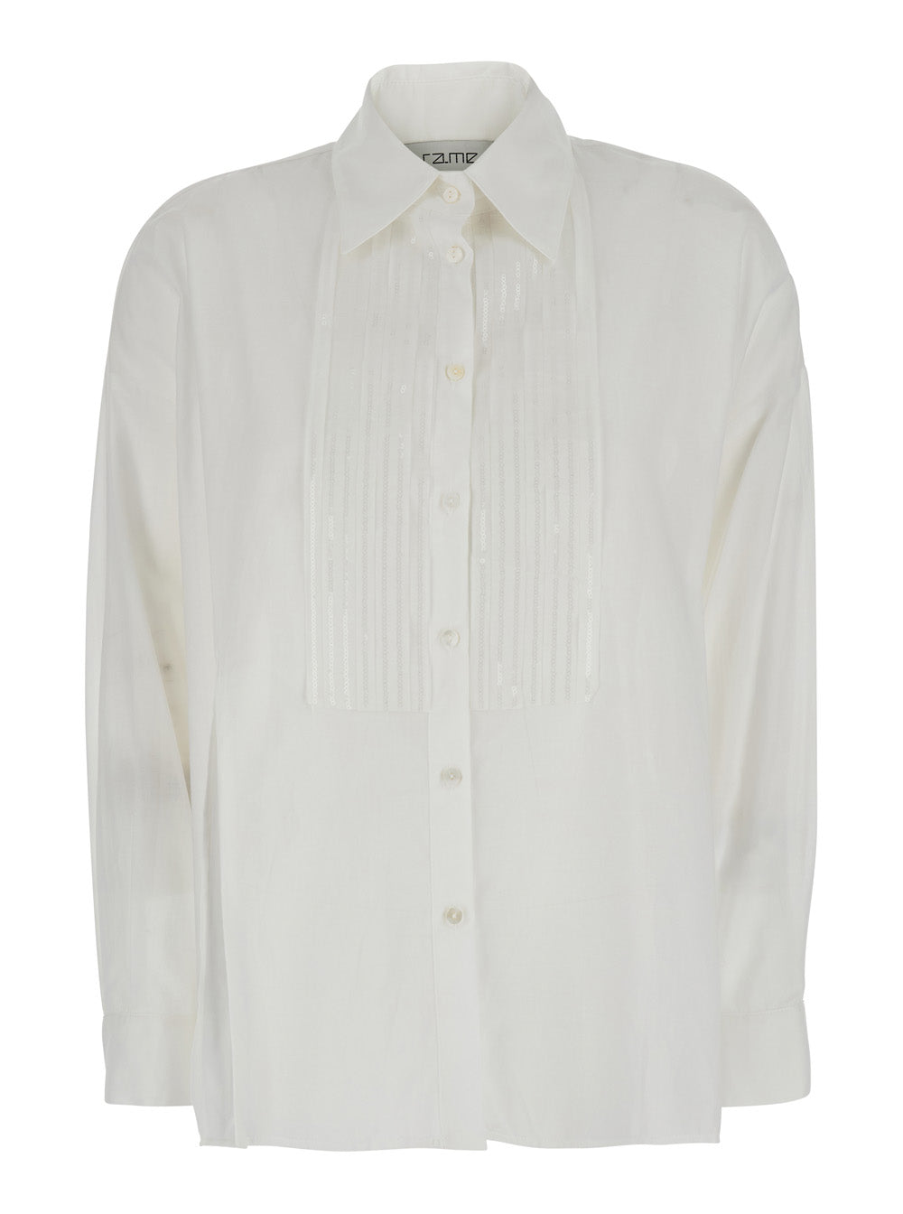 White Shirt With Classic Collar And Long Sleeves Cotton For Women Blouses