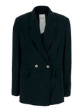 Black Blazer - Jacket With Front Closure And Side Pockets Modal Polyester Women Blazers