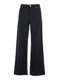 JS) Super Wide WOMAN Light Bull Tencel Old Reverse Black Jean