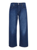 JS) New Oskar WOMAN Denim Cotton Linen Neptune Blue Blu Jean