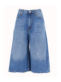 BM) Berm. Kaori WOMAN Denim Tencel Ocean Blu Shorts And Bermuda
