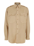 Military Shirt R.R.EVA HERZIGOVA Beige with Utility Style Details in Cotton for Men And Blouses