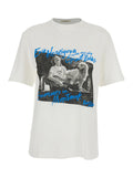 T-shirt Montauk R.R.EVA HERZIGOVA with Round Neck in White Cotton for Women Tshirts And Polo Shirts