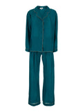 Pajama Set Pijamasetwithbagl754 Blue With Top And Pants Cotton For Women Blu Suits