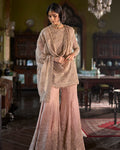 Peach Gold Sharara Set By KYNAH, Luxury Indian Fashion & Bridal Wear