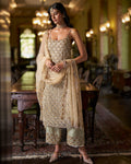 Sage Green Sequin Kurta Set By KYNAH, Luxury Indian Fashion & Bridal Wear